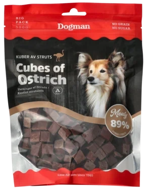 Cubes Of Ostrich 300g Dogman