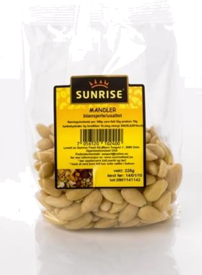 Sunrise Mandler Blansjerte 165g