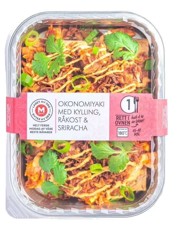 Okonomiyaki Varm m/Kylling og Sriracha pr stykk
