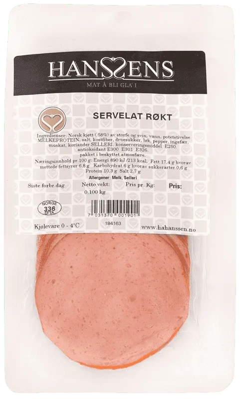 Hanssens Røkt Servelat 100g
