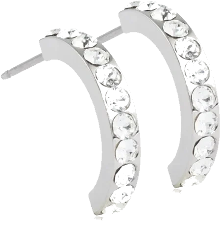 Blomdahl Natural Titanium Pendant Brilliance Curved Crystal