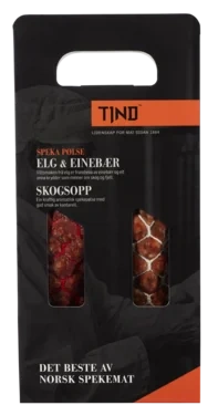 Tind Helpølse 2-pk Skogssopp og Elg-einerbær 6x440g