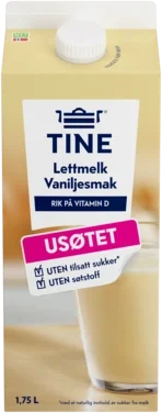 Lettmelk m/vaniljesmak 1,75l Tine