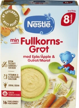 Min Fullkornsgrøt m/Eple&Gulrot 410g 8m Nestlé