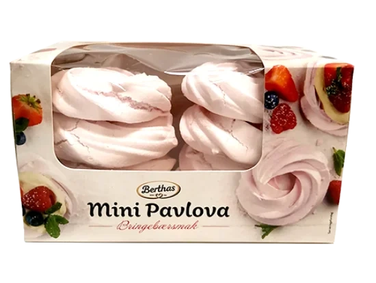 Mini Pavlova Bringebærsmak 120g