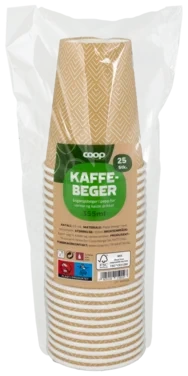 Kaffebeger 355ml 25stk Coop