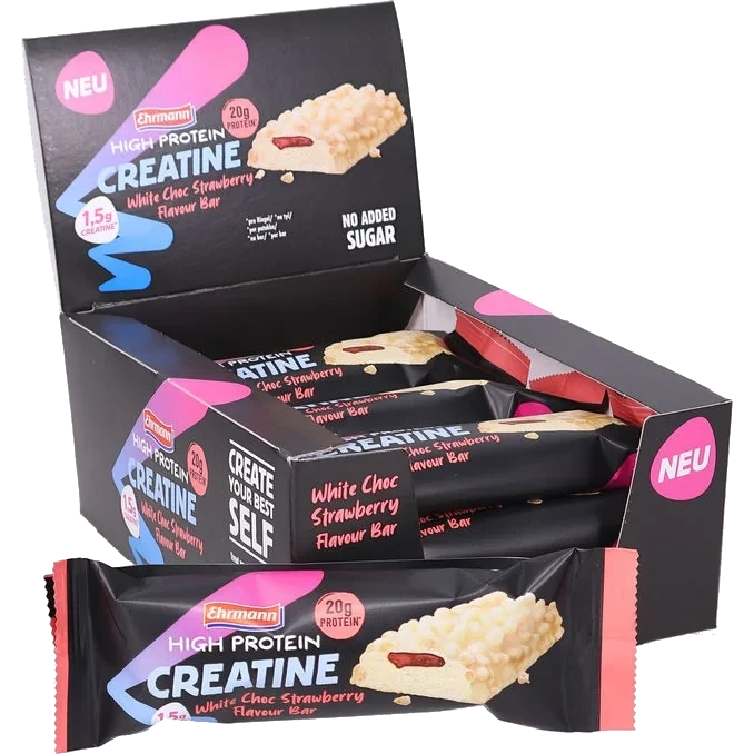 Proteinbar Kreatin White-Choco-Strawberry 12-pack