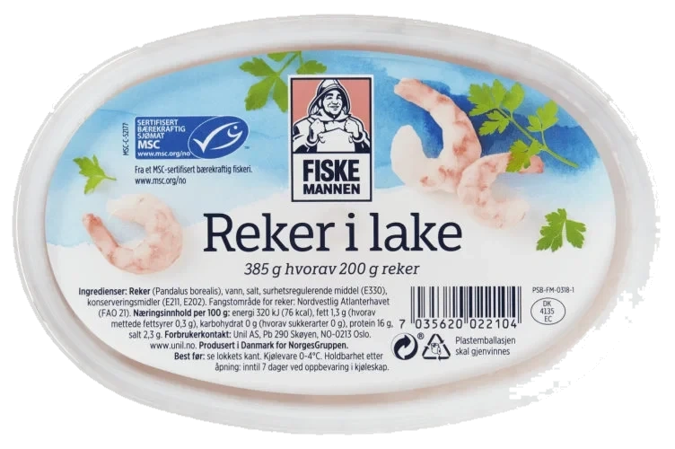 Reker i Lake Msc 385g Fiskemannen