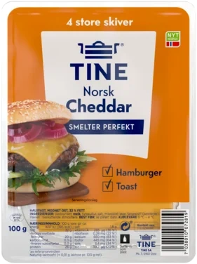 Cheddar Norsk Burgerost 100g Tine