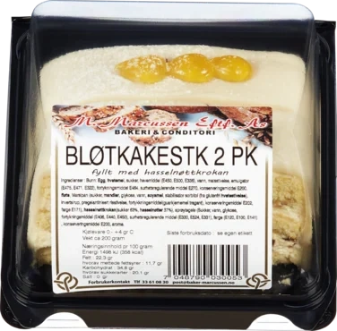 Bløtkake-stk 2pk med Krokan Baker Marcussens
