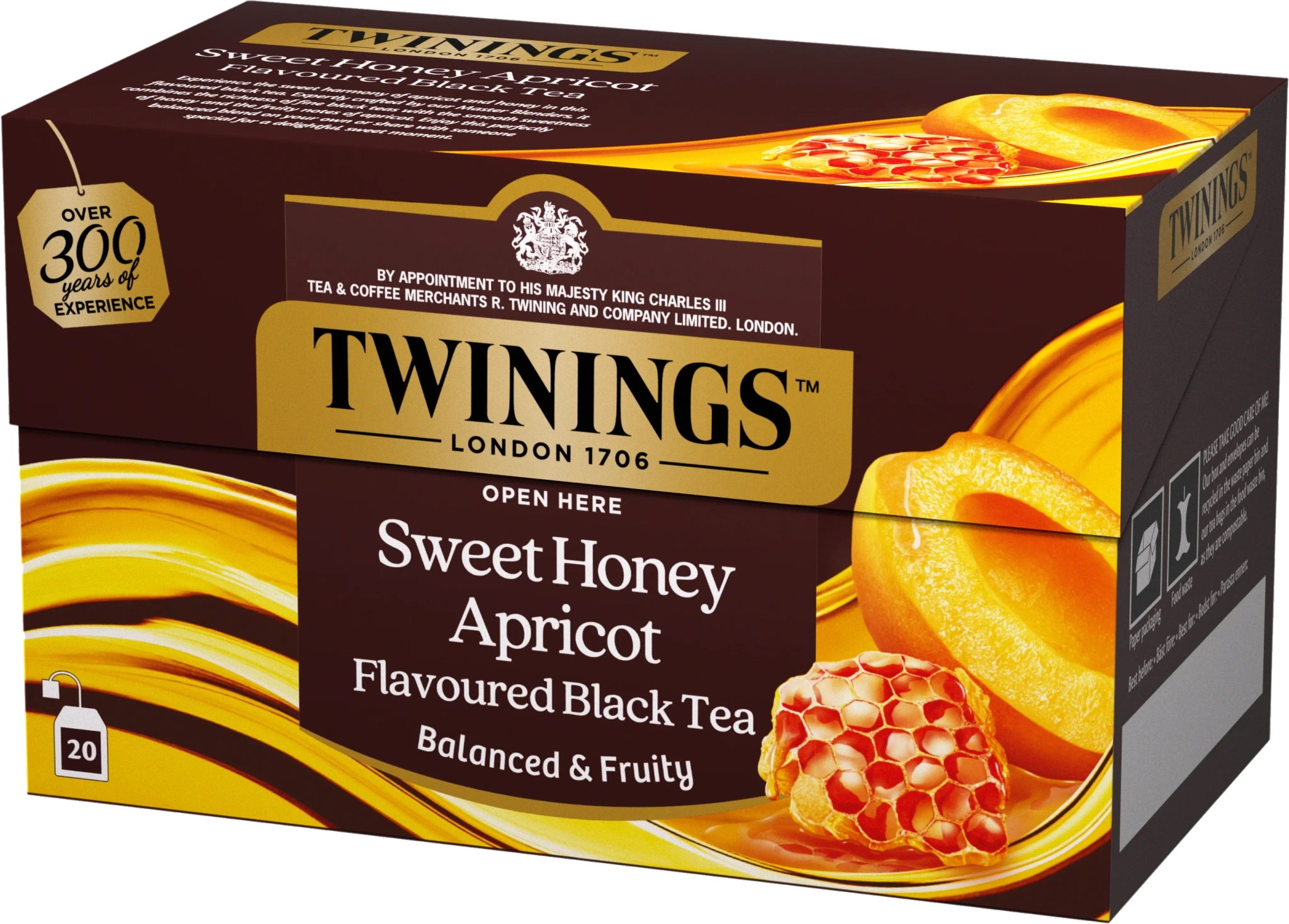 Svart te Sweet Honey Apricot 20-pack