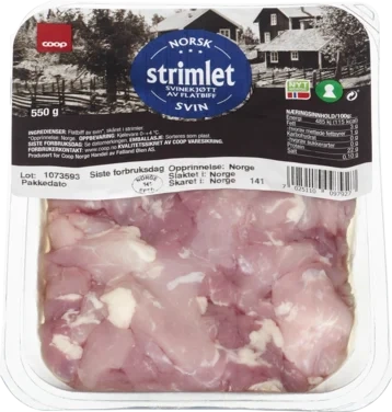 Coop Strimlet Svinekjøtt 550g