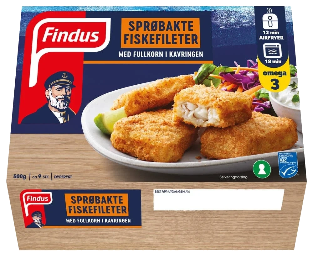 Sprøbakte fiskefileter