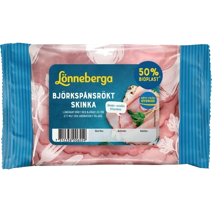 Skinka Björkspånsrökt 105g Lönneberga