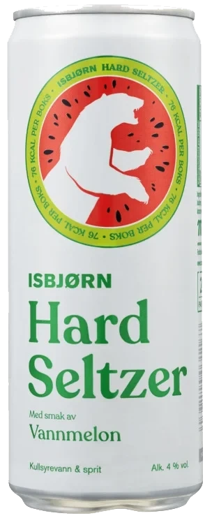 Isbjørn Hard Seltzer Vannmelon 0.33l bx