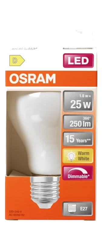 Lyspære Led Cl A 25 Matt Dim 827 E27 Osram