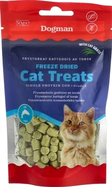 Dogman Katt Snacks av Frysetørket Torskgodbiter