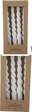 Moda Kronelys Spiral Hvit 24cm