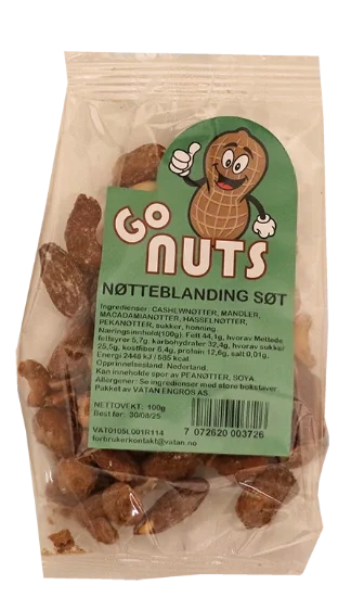 Go Nuts Nøtteblanding Søt 100g