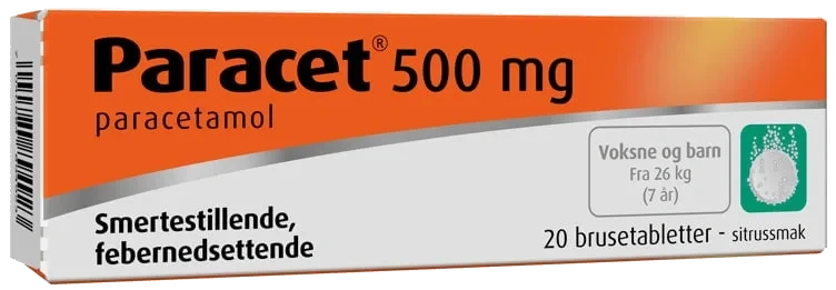 Paracet Brusetab Sitron 500mg 20stk Weifa