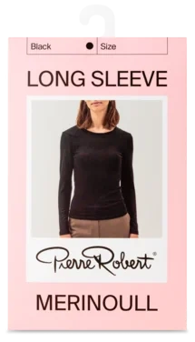 Wool Long Sleeve Jet Black S Pierre Robert