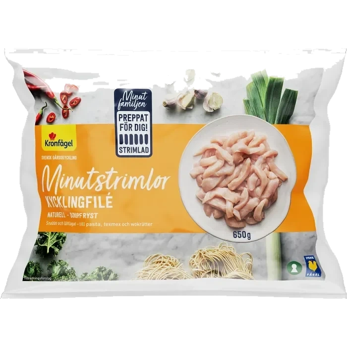 Kycklingfilé Minutstrimlor 650g Kronfågel