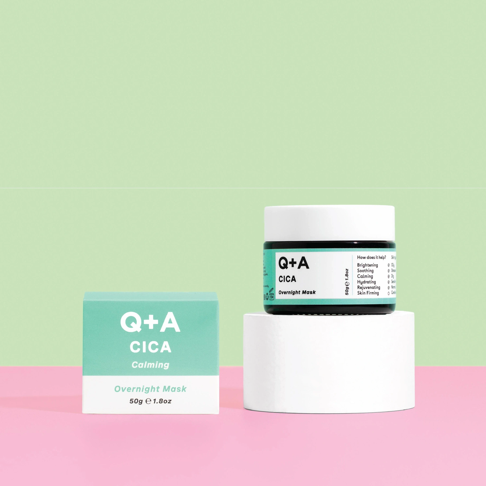 Q+A Cica Calming Overnight Face Mask, 50 g
