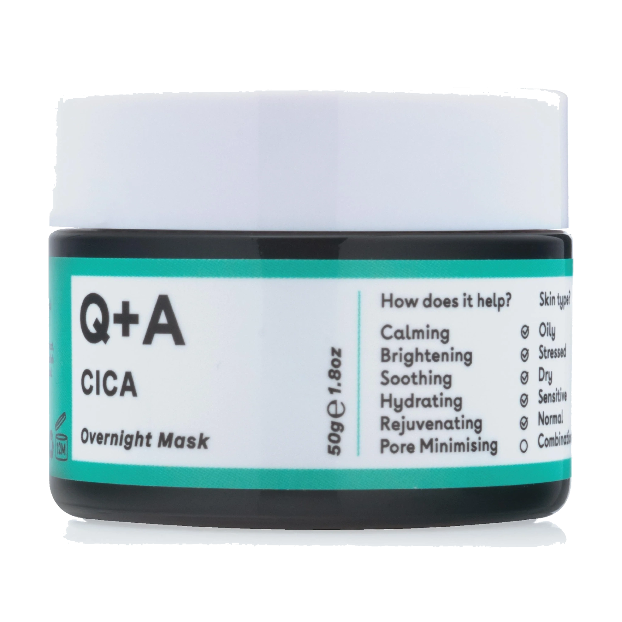 Q+A Cica Calming Overnight Face Mask, 50 g