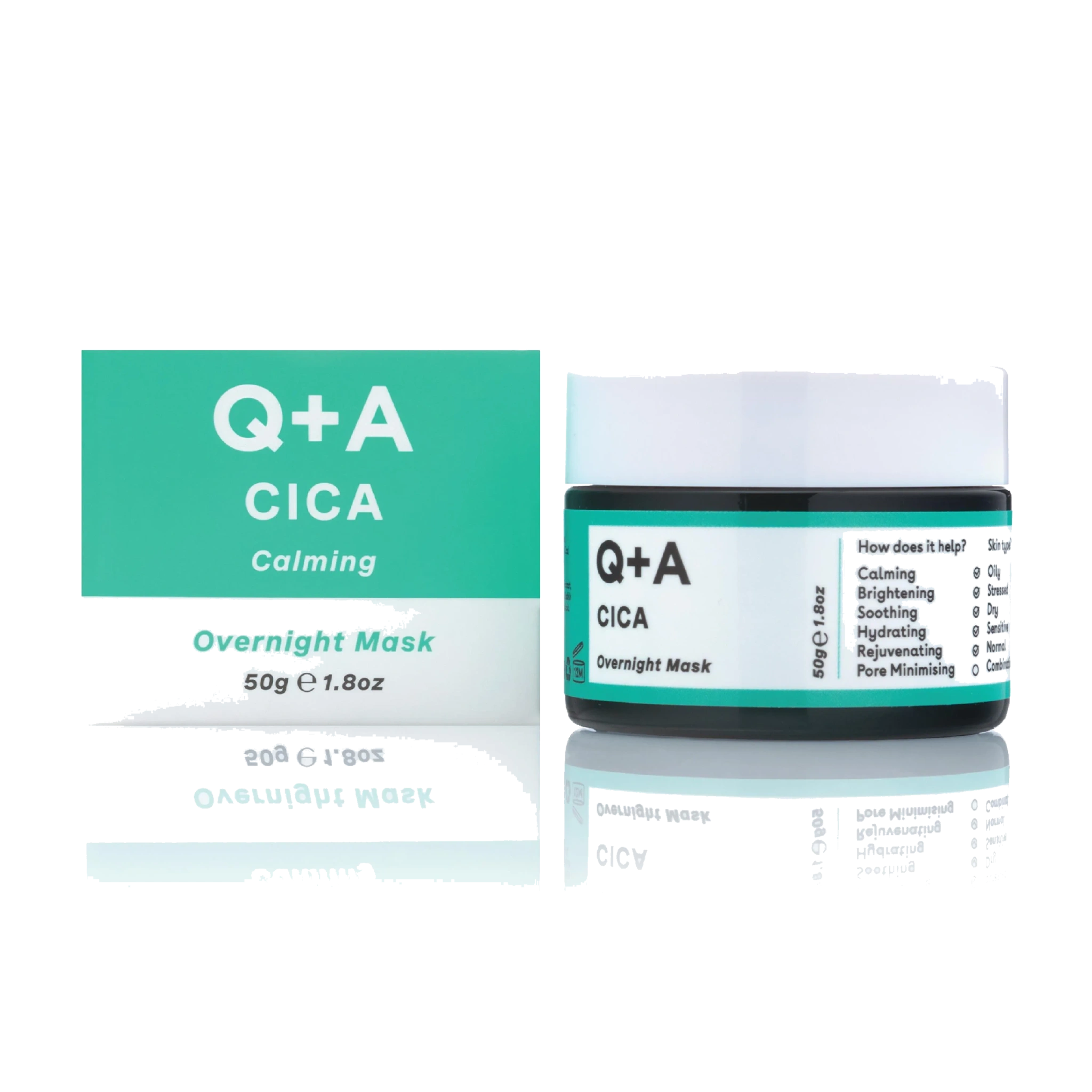 Q+A Cica Calming Overnight Face Mask, 50 g