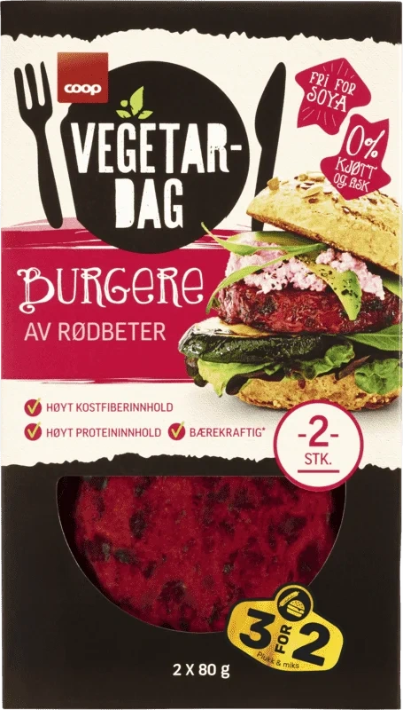 Coop Vegetardag Burger Rødbeter og Honning 160g