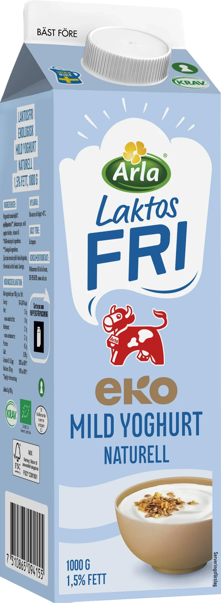Laktosfri eko mild yoghurt naturell