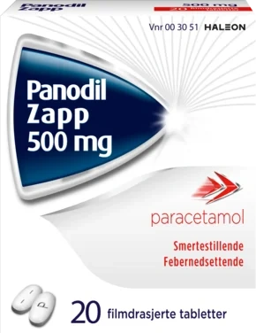 Panodil Zapp Smertestillende 500mg 20stk