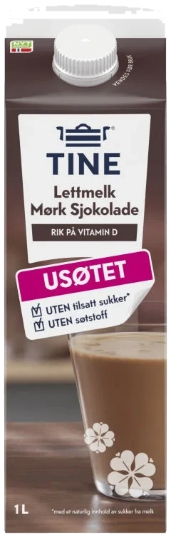 Sjokolademelk Mørk uten 1l Tine