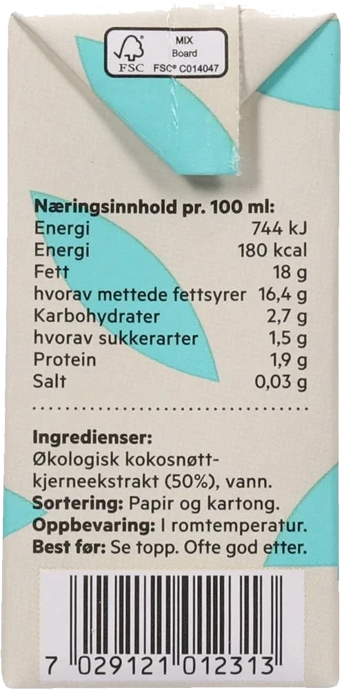 Helios Kokosmelk 200ml Økologisk