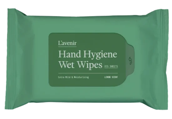 L'Avenir Hand Hygiene Wet Wipes 15stk