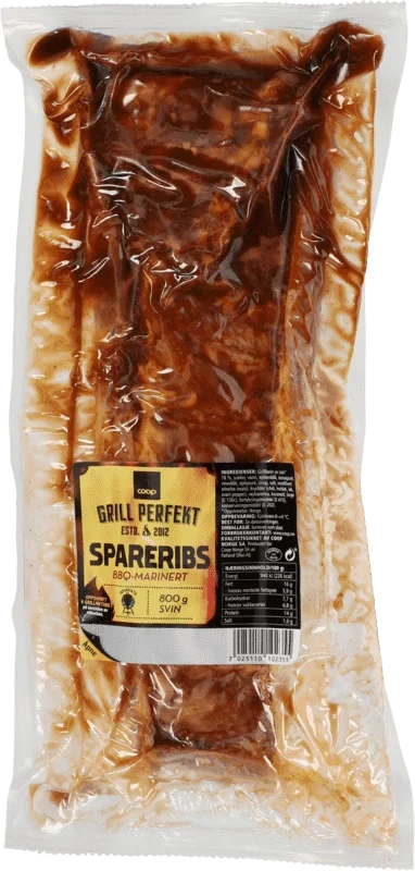 Coop Spareribs bbq-marinert 800g