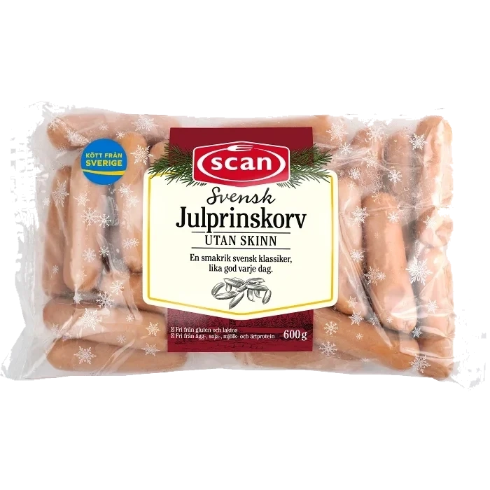Julprinskorv Skinnfri 600g Scan