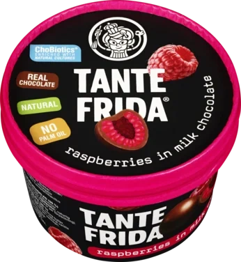 Tante Frida Frozen Raspberries Covered With Milk Chocolate 130g