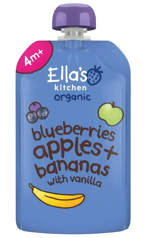Økologisk mos blåbær, eple og banan