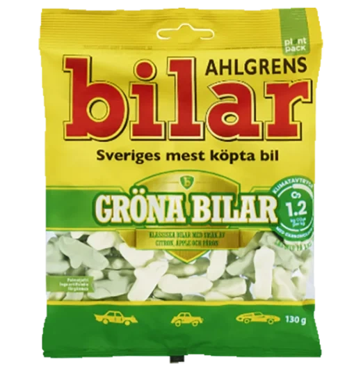 Bilar Grønne 130g