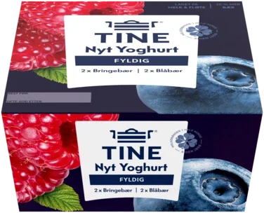 Tine Yoghurt Nyt Blåbær/bringebær 4x125g