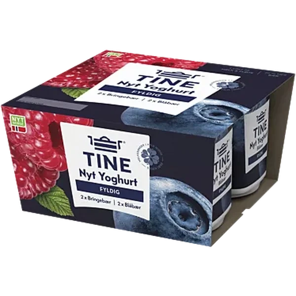 Tine Yoghurt Nyt Blåbær/bringebær 4x125g