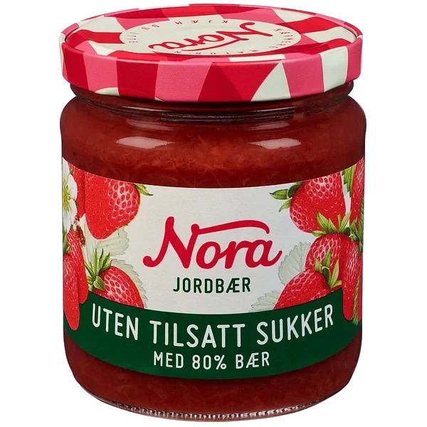 Jordbærsyltetøy 80% Uts 275g Nora
