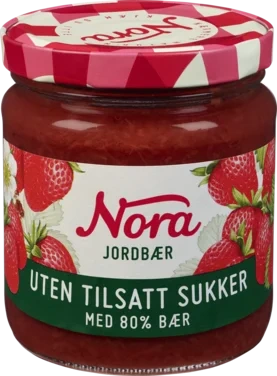 Jordbærsyltetøy 80% Uts 275g Nora