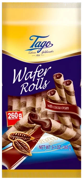Vaffelrull m/Sjokolade 260g Tago