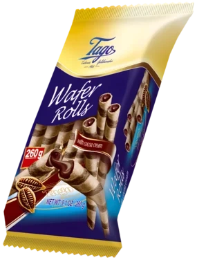 Vaffelruller med Sjokoladekrem 260g Tago