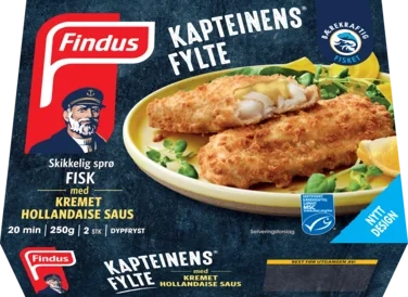 Kapteinens Fylte™ Skikkelig Sprø Fisk med Kremet Hollandaise Saus