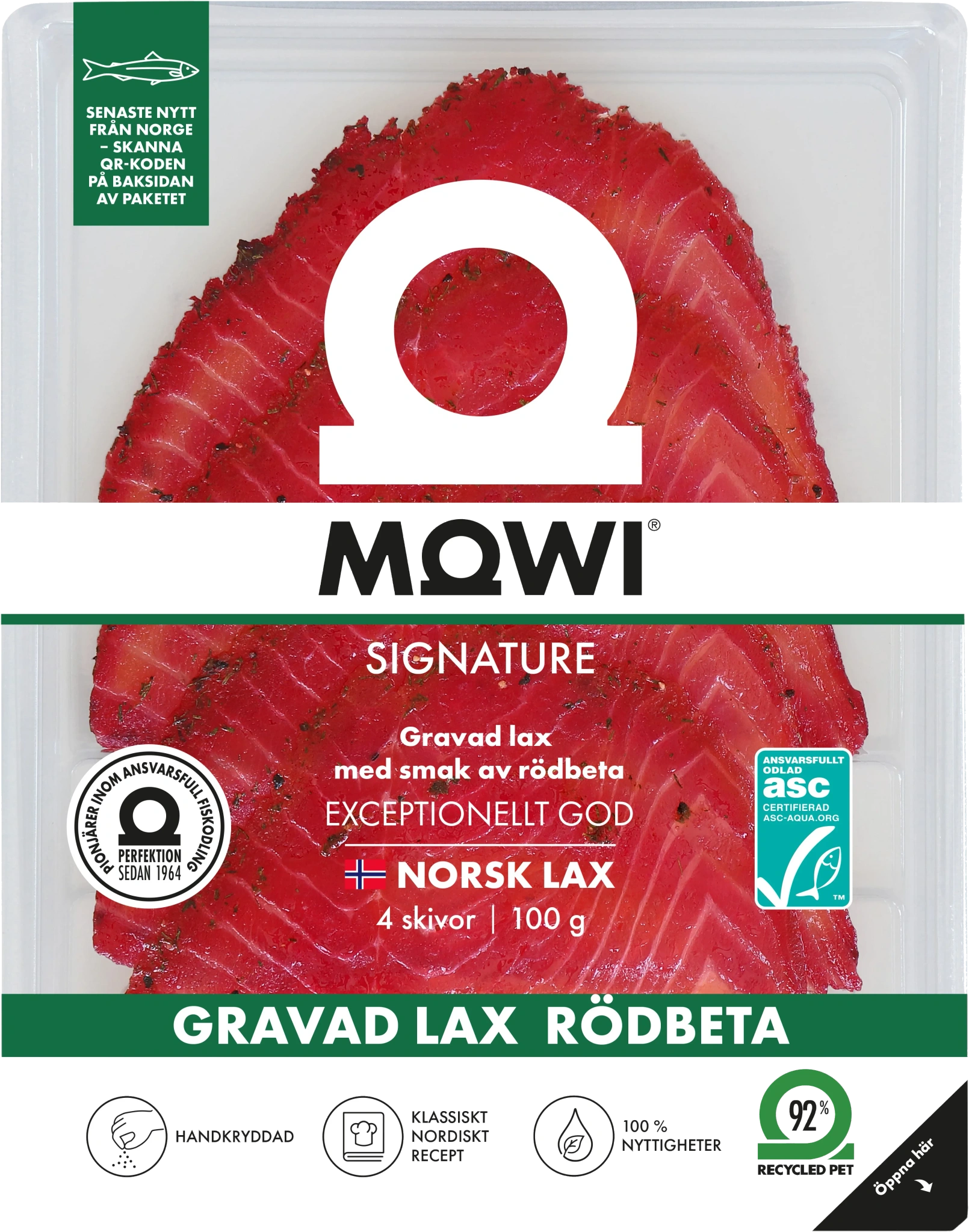 Lax Gravad Skivad Rödbeta 100g Mowi
