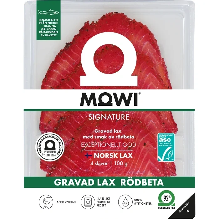 Lax Gravad Skivad Rödbeta 100g Mowi