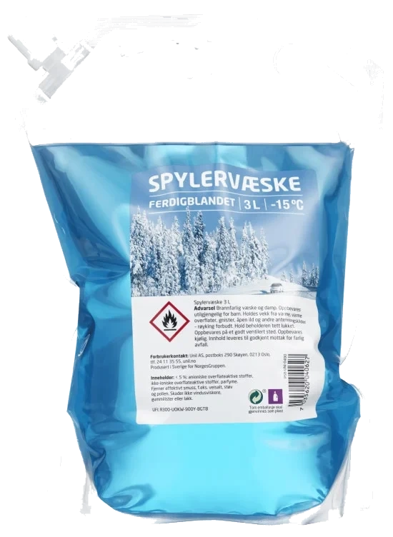 Spylervæske pose -15c 3l